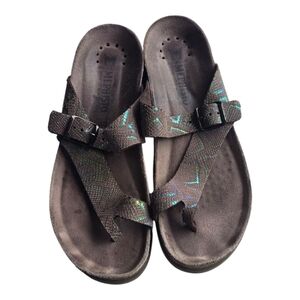 Mephisto Sandals Womens 40 (10) Helen Thong Brown Leather Slip On Buckle